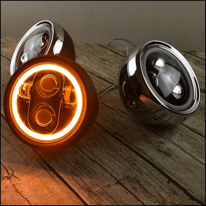 

6.5 inch GN125 CG125 Universal Retro motorcycle cafe racer modified general LED super bright headlight day light Headlamp