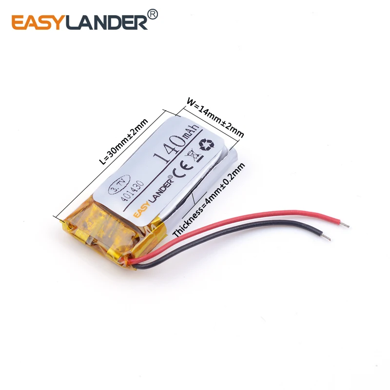 3 7 v литий ионная аккумуляторная батарея 401430 140mAh ForBluetooth батареи Продажа MP3MP4