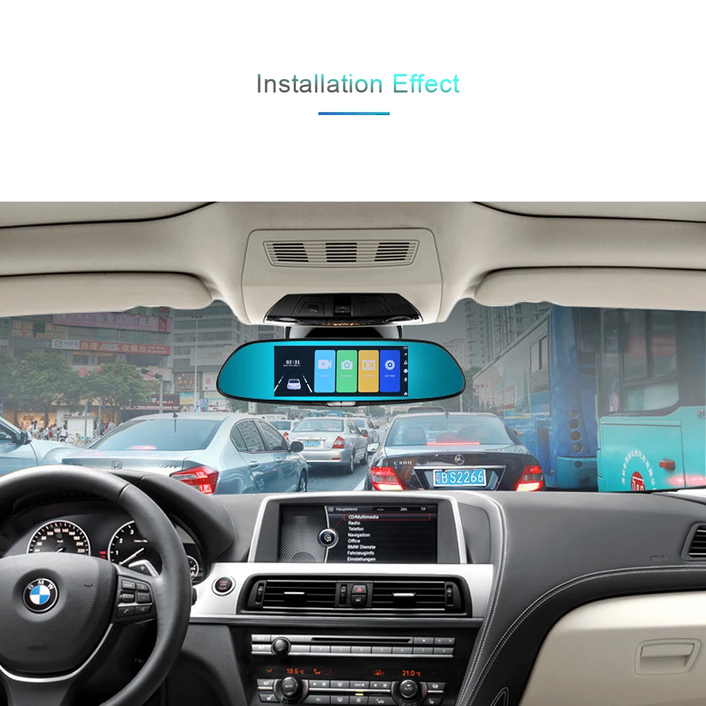 Автомобильный видеорегистратор ADDKEY Full HD 1080 P, 7,0 дюймов, ips, сенсорный экран, рекордер, камера с двумя объективами, камера заднего вида, авто регистратор, видеорегистратор