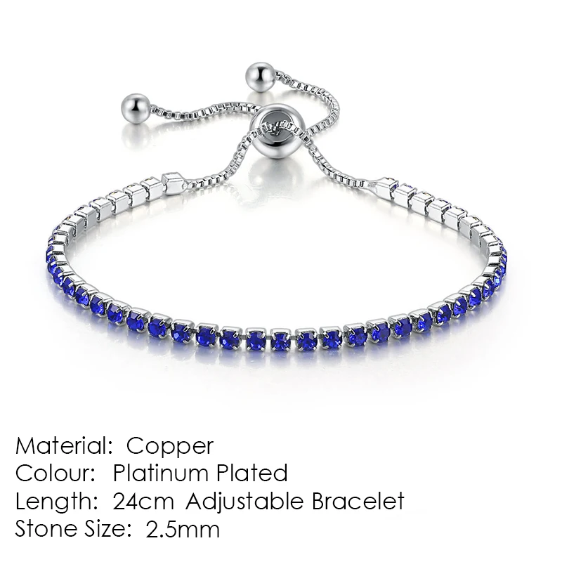 WhiteGold Blue H106 32 стиля, браслет и браслет для женщин, роскошный трендовый 5 видов и 11 цветов, Теннисный браслет с кубическим цирконием, модные ювелирные изделия, подарок H095-M - Окраска металла: WhiteGold Blue H106