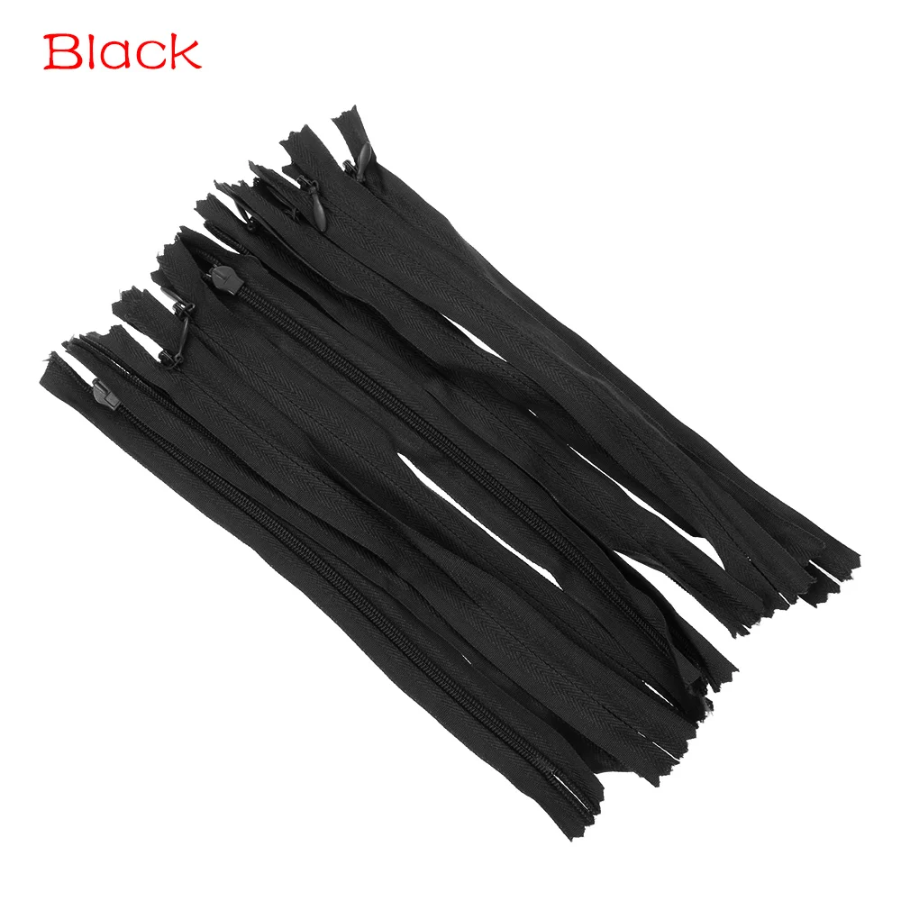 Black 10 шт./лот Высокое качество 20 см длина красочные нейлоновые молния портной одежды швейные изделия ручной работы DIY аксессуары 23 Цвета - Цвет: Black