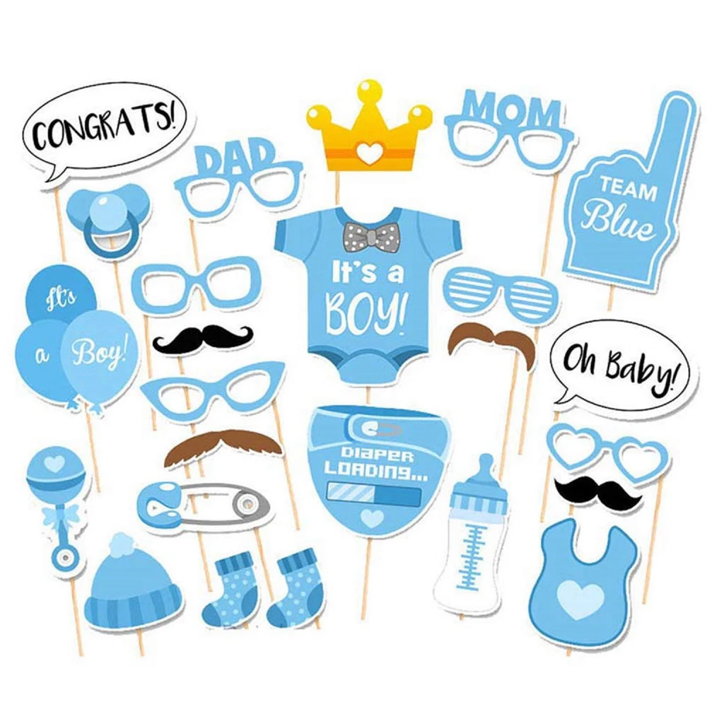 Baby Boy Photo props Blue Decorations Newborn Its A Booth Props 1 Year 1st Birthday Party Decor Shower Girl | Дом и сад