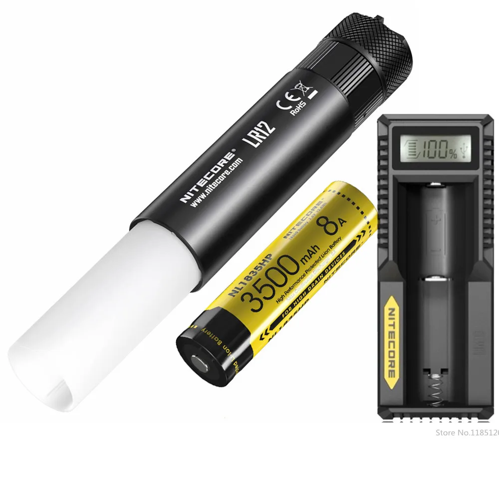 NITECORE LR12 2-в-1 выдвижной фонарь дизайн фонарик CREE XP-L HD V6 Макс 1000 люмен луч расстоянии
