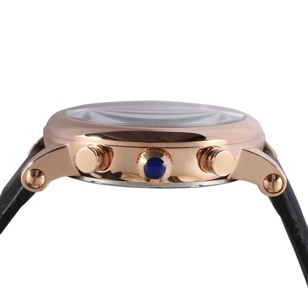 Летний стиль корпус из нержавеющей стали черный циферблат розовое золото ободок