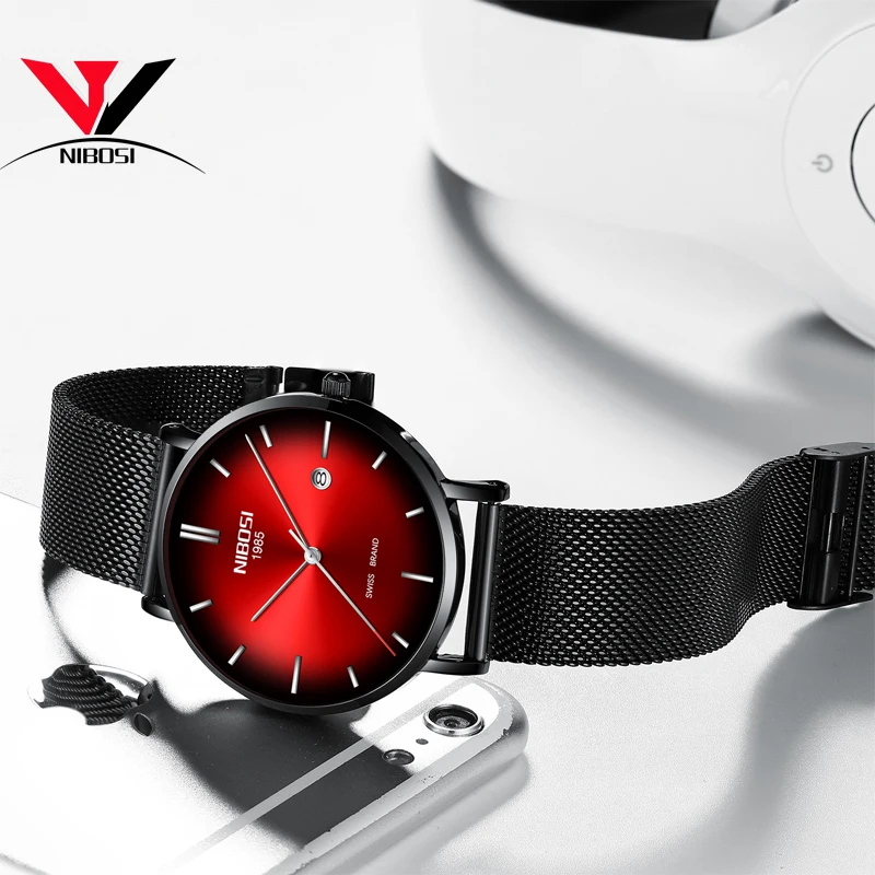 NIBOSI мужские часы классические роскошные модные кварцевые с хронографом в полной