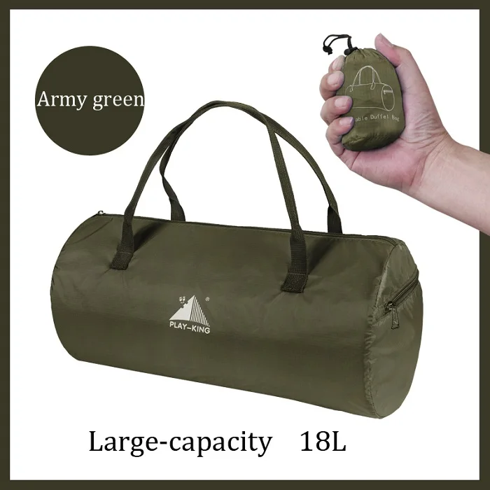 Army green Playking, складная нейлоновая дорожная сумка, большая вместительность, ручная багажная сумка, спортивная сумка для выходных, для мужчин и женщин, модная сумка-тоут - Цвет: Army green
