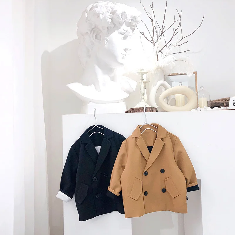 Семейные комплекты для мамы и детей пальто с двумя пуговицами ветровка