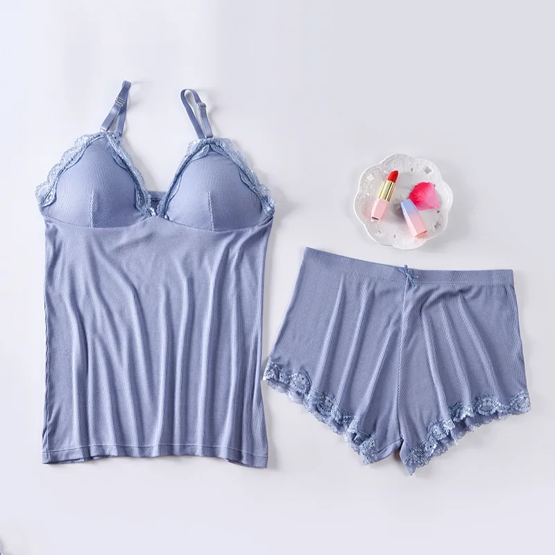 Blue LKlady, удобное нижнее белье, сексуальный кружевной бюстгальтер, нижнее белье, трусики, костюм, женский хлопковый бюстгальтер, эластичный пижамный комплект - Цвет: Blue