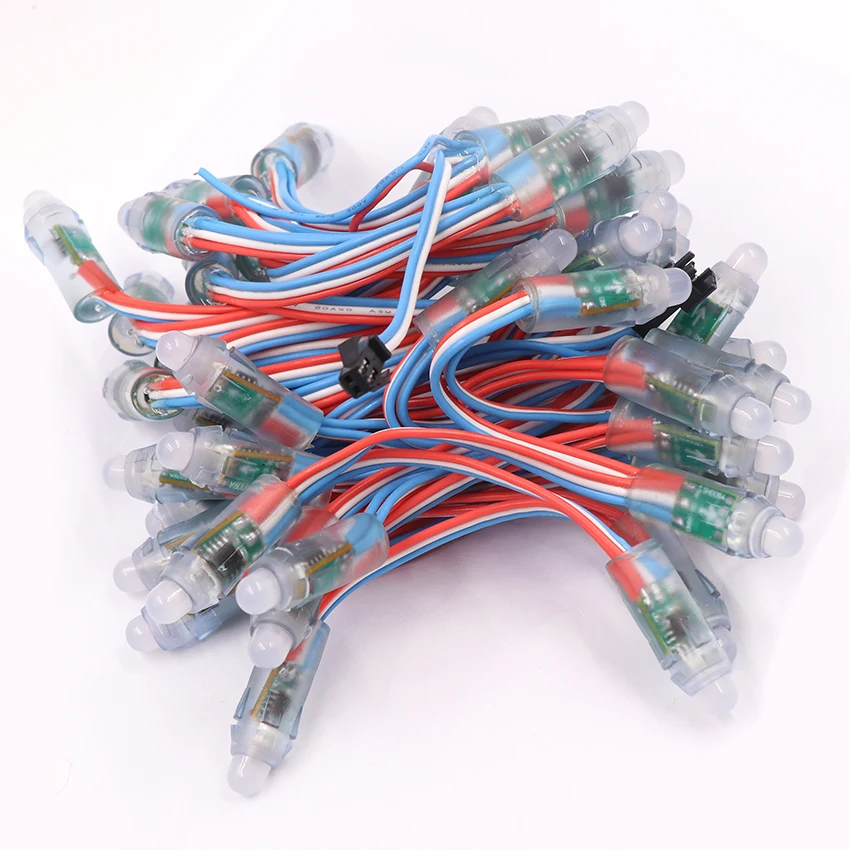 50 шт. WS2811 RGB светодиодный модуль 2811 DC5V рассеянные адресуемые пиксели узлы 12 мм водонепроницаемый IP68