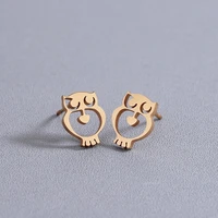chandler tiny cute owl earrings for women men cute steel bird stud earring for women lovers engagement fashion animal