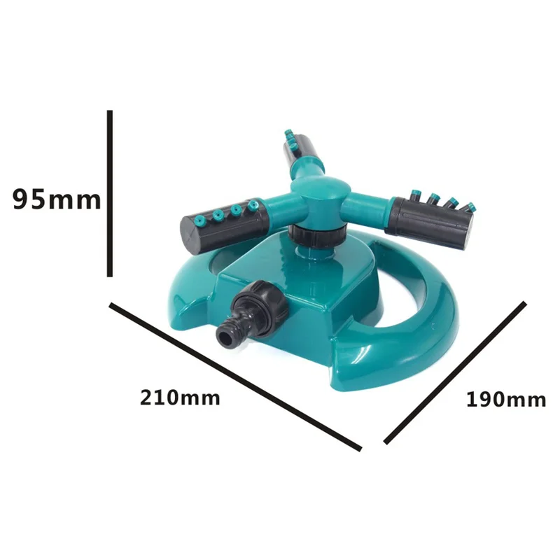 

Lawn Sprinkler Water Sprinkler Plastic Automatic 360 Rotating Garden Sprinkler with Three Arm Water Sprinkler (Green)