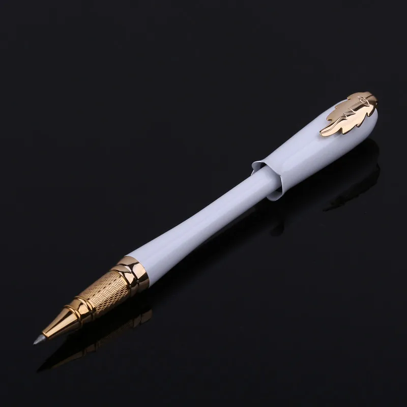 Стеклянная шариковая ручка PICASSO 986|white pen|pen whiteleaf leaves |