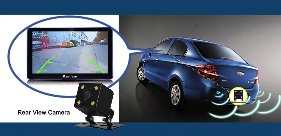 KEELEAD 7 дюймов Автомобильный gps навигатор емкостный экран Bluetooth AV-In FM Встроенный 8 Гб/256 м WinCE 6,0 карта для Европы грузовик