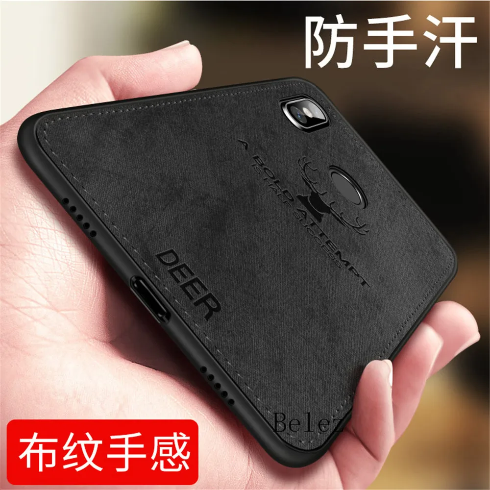 Canvas Emboosed Cloth Deer Phone Case For Xiaomi POCO F1 Mi 8 8SE A1 5X 6X A2 lite Max 2 3 Mix Redmi 6 6A Note 4 4X 5 pro plus |
