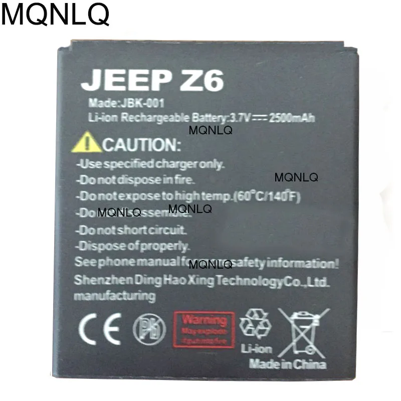 Jeep Z6 аккумулятор 2500 мАч для Jeep Z6 Z6+ IP68 водонепроницаемый прочный телефон android экран 4,0 дюйма сотовых телефонов MQNLQ