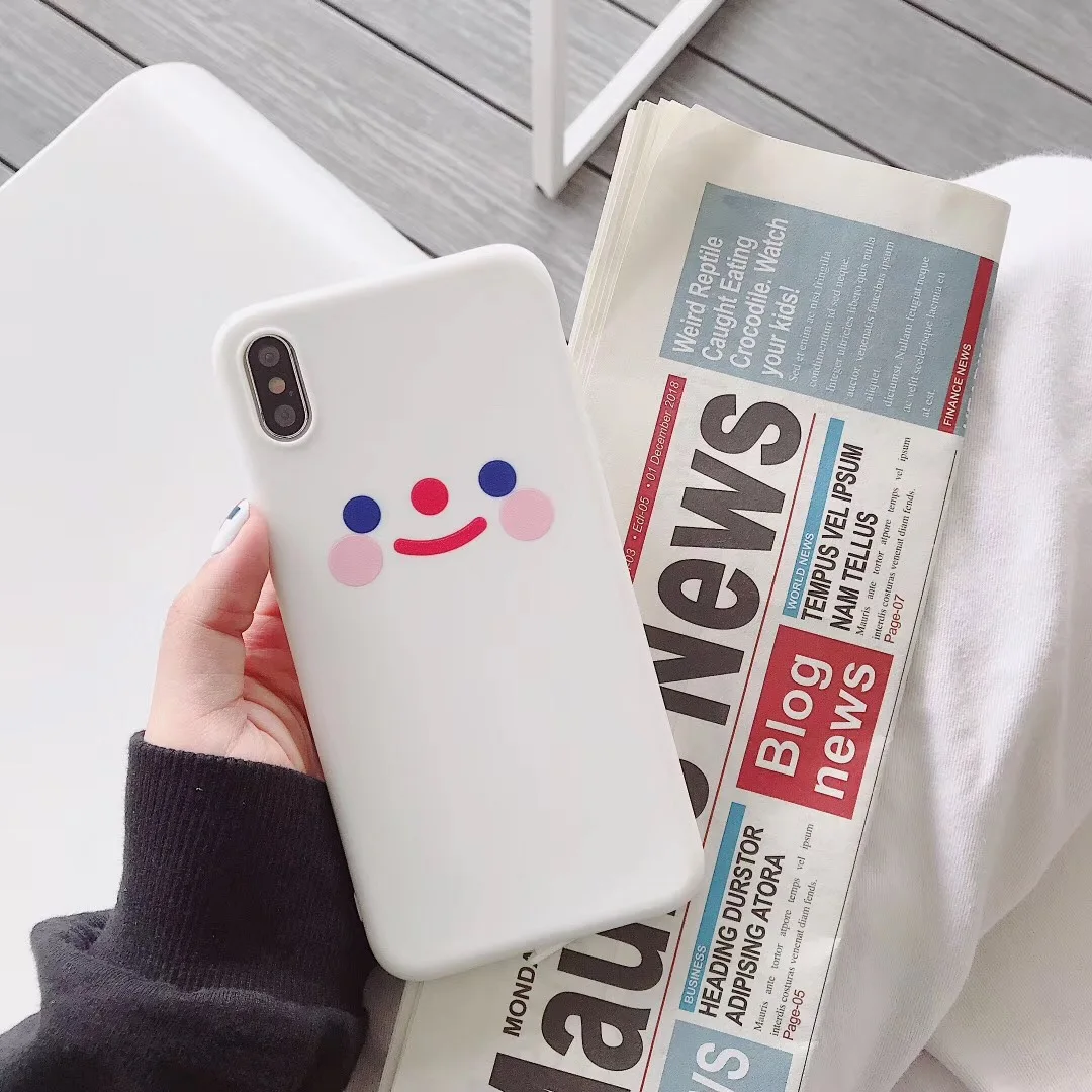 Корейский INS супер огонь милый Простой Румяна смайлик чехол для телефона iphone Xs MAX