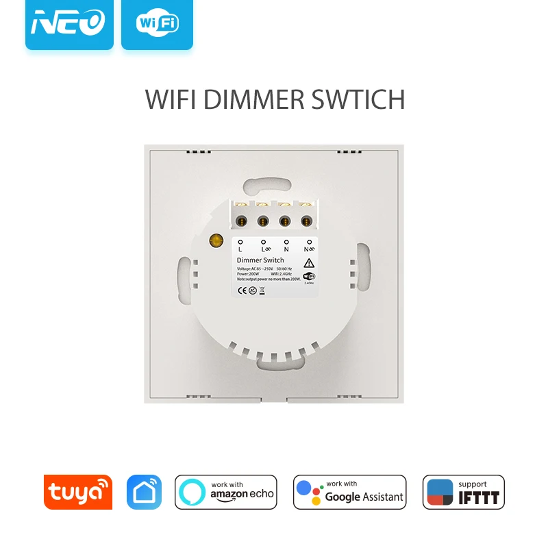 NEO Coolcam WiFi ЕС диммер переключатель 1 банда умный сенсорный выключатель света лампочка с регулированием яркости работа с Amazon Alexa Google Assistant, IFTTT