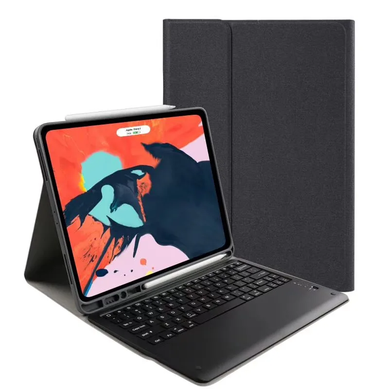 Тонкая беспроводная клавиатура-чехол для Apple iPad Pro 12,9 ткань кожаный полный защитный чехол для нового iPad 12," клавиатура - Цвет: Blue