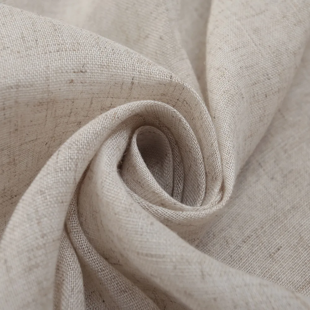 

DSinterior natural style polyester linen tulle sheer curtain for bedroom or living room window