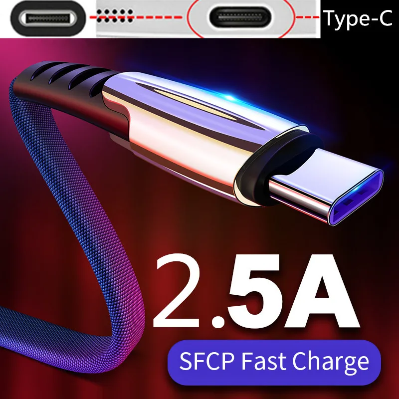 USB кабель 2 5a Type C для Huawei P20 Lite Mate 20 Pro Honor 10 9 быстрой зарядки и передачи данных Samsung S10