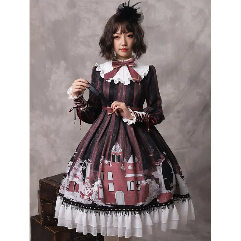 Женское винтажное платье The Snow Lady праздничное с длинным рукавом и принтом от YLF |