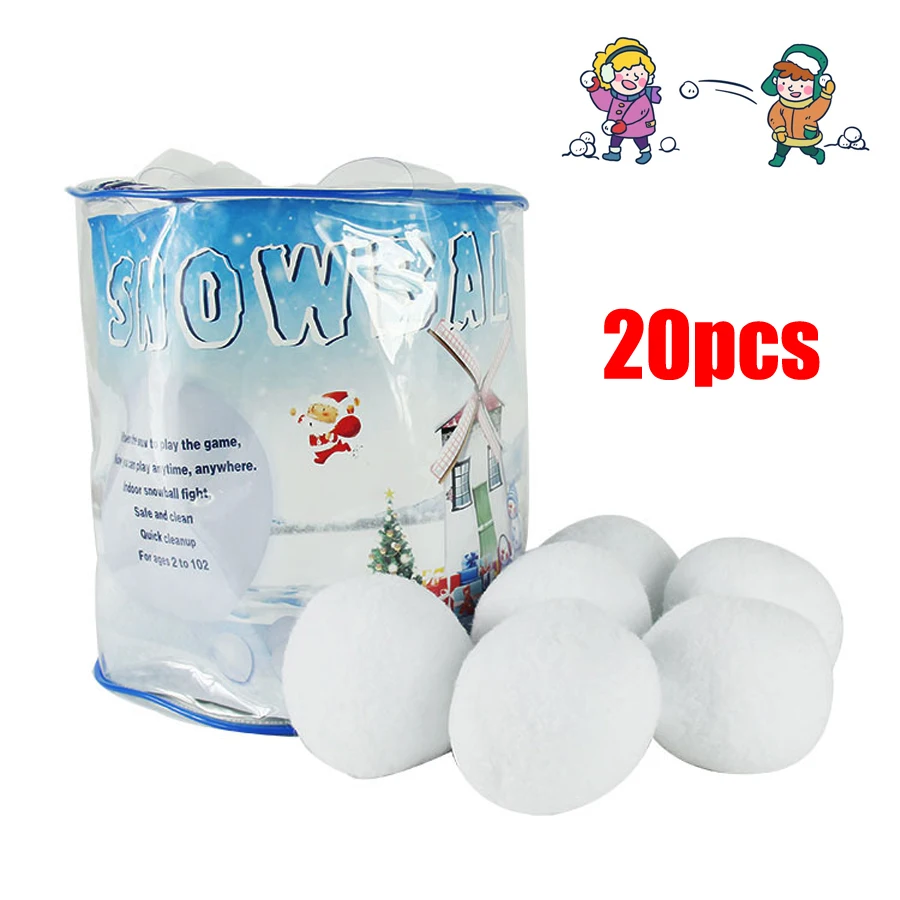 

Набор для игры в снежки в помещении, плюшевые снежки и Сетчатая Сумка для переноски, Белые зимние снежки в помещении