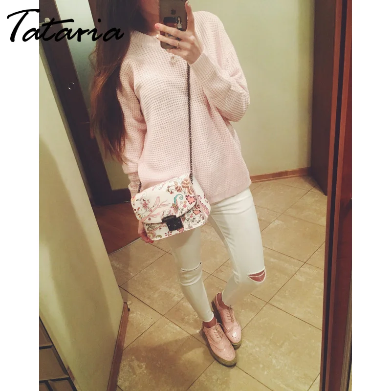 Tataria Winter Sweater Women Plus Size Women's Sweaters And Pullovers Knitted Long Sleeve Off Shoulder For Pull | Женская одежда