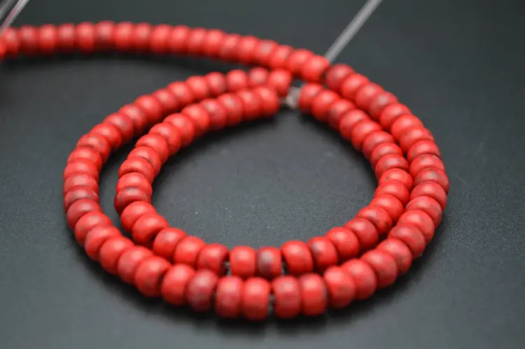 

Круглые Бусины Из Красного камня Howlite 4x6 мм, 10 нитей в партии, бесплатная доставка