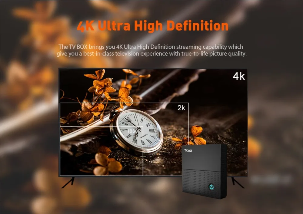 Oringal TX92 Android 7,1 Amlogic S912 Восьмиядерный 64 бит ТВ коробка 3 Гб/32 ГБ 4 к WiFi Bluetooth 4,1 Смарт медиаплеер