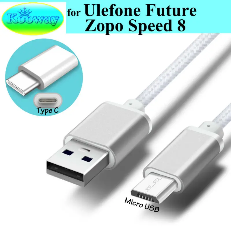 1 м Micro USB синхронизация данных и зарядка для Ulefone Future Metal U007 Zopo Speed 8 7 GP w/ Type C Male к