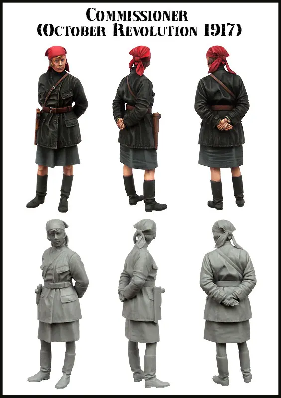 1/35 Woman commissar 1917 полимерная модель солдата GK военная тема первой мировой войны