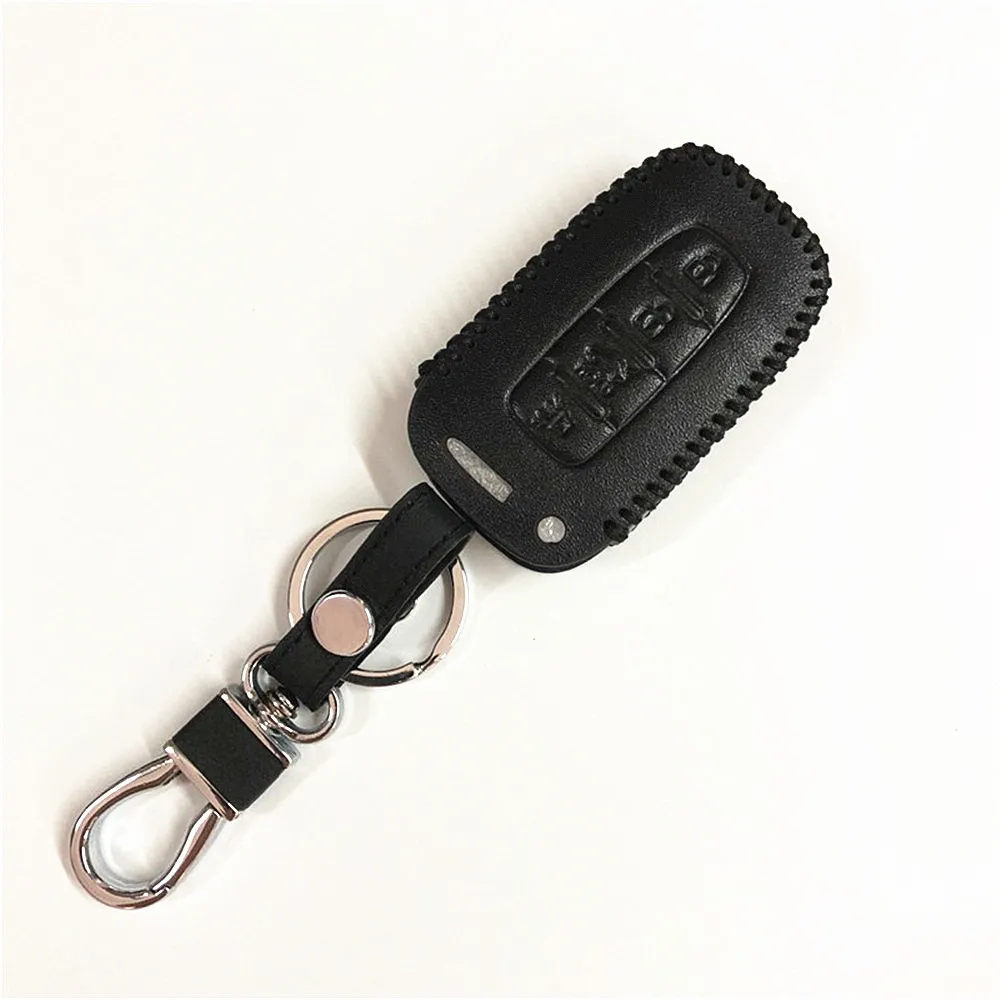 F Type Black thread Кожаный чехол для ключей брелок для hyundai ix35 iX45 ix20 iX25 i10 i20 i30 i40 HB20 Sonata Verna Solaris Elantra Accent - Название цвета: F Type Black thread