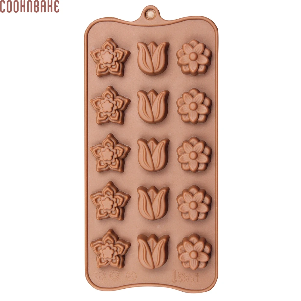 COOKNBAKE силиконовая шоколадная форма цветок конфеты jello gummy плесень тюльпаны