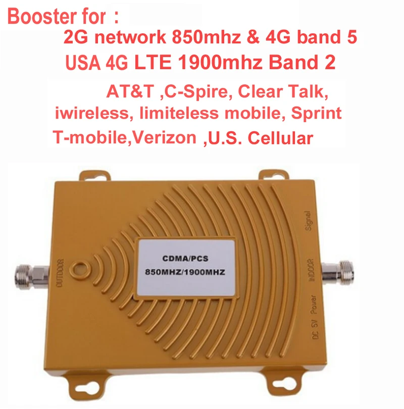 США 4G усилитель для AT&T Sprint Verizon T mobile band 5 850 МГц CDMA Ретранслятор и ретранслятор