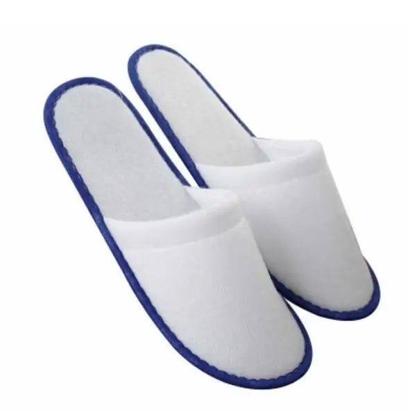 

5 Pair Hotel Travel Spa Disposable Slippers Home Guest Slippers white blue shoes