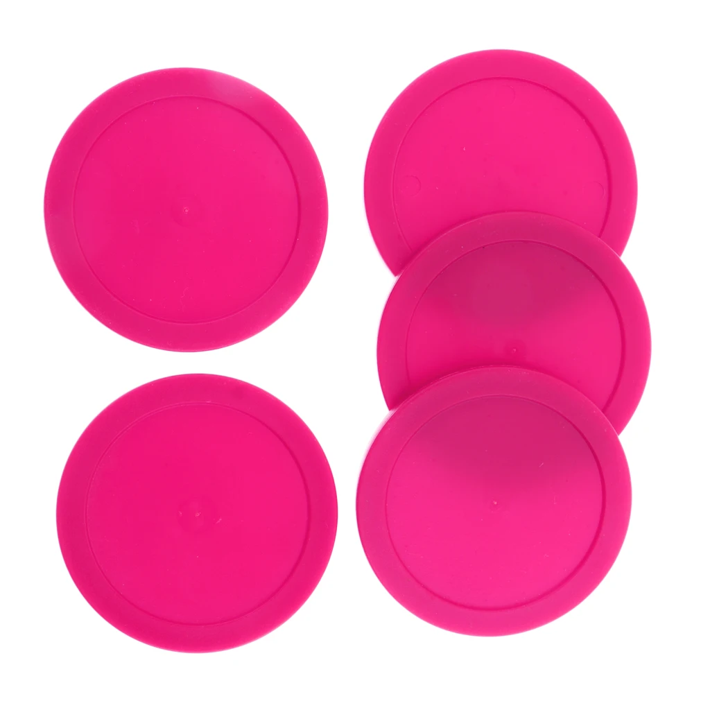 Pink 5 шт. 62 мм прочные пластиковые воздушные Хоккейные шайбы выбор цветов развлекательные настольные игры стандартные воздушные Хоккейные шайбы аксессуары - Цвет: Pink