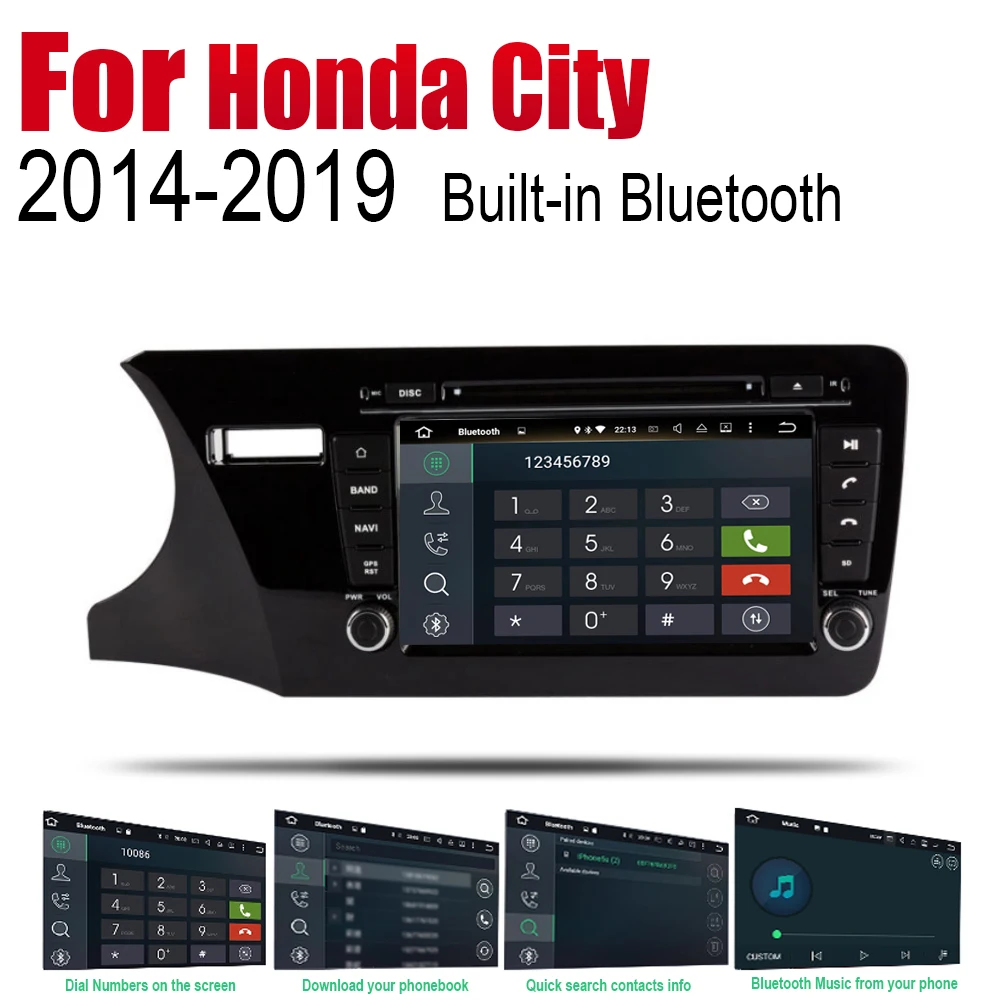 Android автомобильное радио стерео GPS навигация для Honda City 2014 ~ 2019 Bluetooth wifi 2din