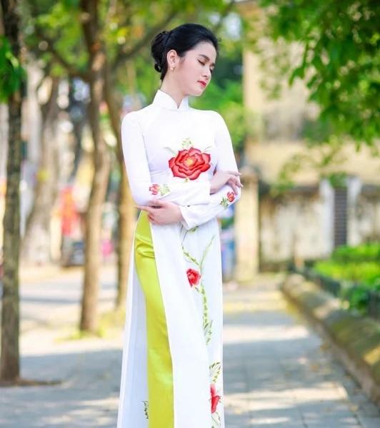 Женское платье Чонсам aodai белое вьетнамское чонсам традиционное платье|Одежда