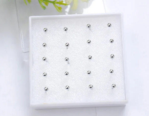 3mm 10 пар 2-4 мм серьги-гвоздики для женщин вечерние ювелирные изделия пирсинг Маленькие Круглые Золотые сережки в виде серебряных шариков для девушек без аллергии - Окраска металла: 3mm