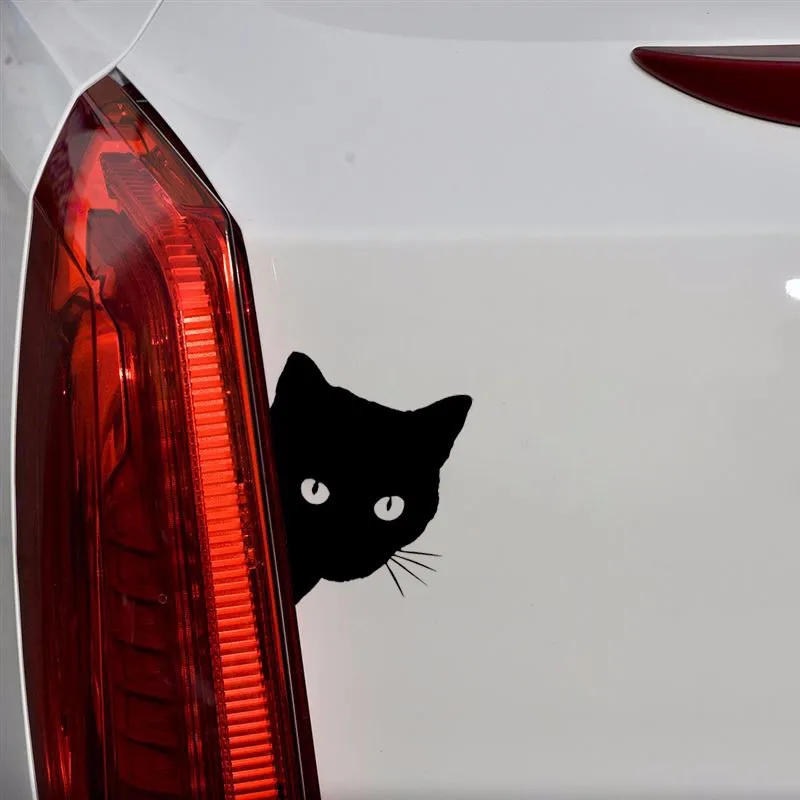 Автомобильный Стайлинг 12*15 см кошачья мордочка подглядывающая наклейка для