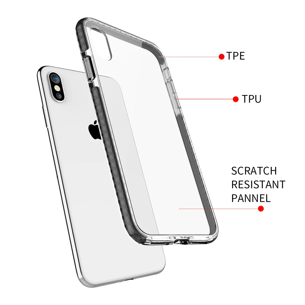 Чехлы WOWCASE для iPhone Xr, ударопрочные, гибридные, прозрачные, с воздушным пузырьком, из силикона TPE, с задней крышкой, для X Xs Max, чехол Coque