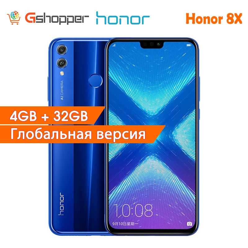 Honor 8X глобальная версия HiSilicon Kirin 710 Восьмиядерный 6 5 ''полный экран OTA