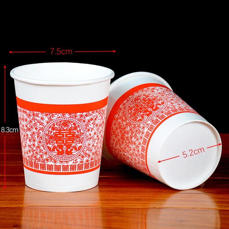 50 шт./лот красные свадебные принадлежности Мультяшные бумажные стаканчики