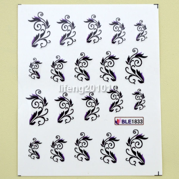 6 шт./лот переводные наклейки для ногтей дизайна украшения инструмент черный