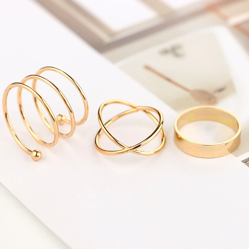 IFFURMON Retro Wedding Rings Set Mixed Hasma Hand Knuckle Midi Female Atique Gold Color Anillos Mujer Jewelry Gift | Украшения и