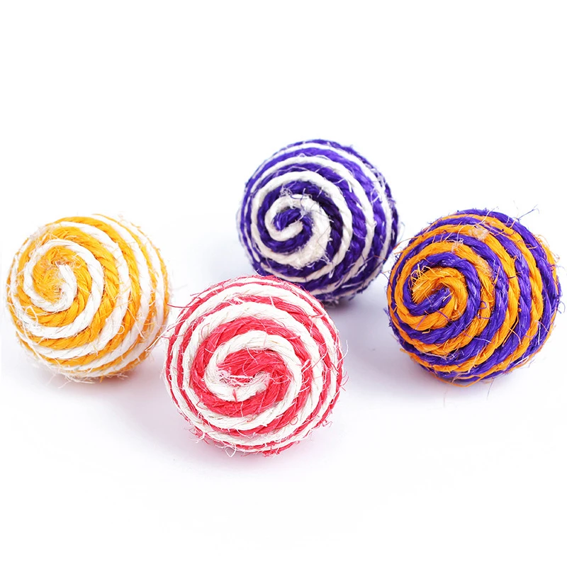 Popular Hot 1 Pc Random Color Pet Cat Kitten Sisal Rope Ball Teaser Rattle Scratch Chewing Catch Playing Toys | Дом и сад