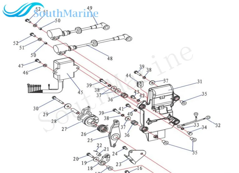 Лодочный двигатель 61N 85540 13 12 11 10 CDI катушка блок в сборе для Yamaha подвесной C 25HP 30HP E25B