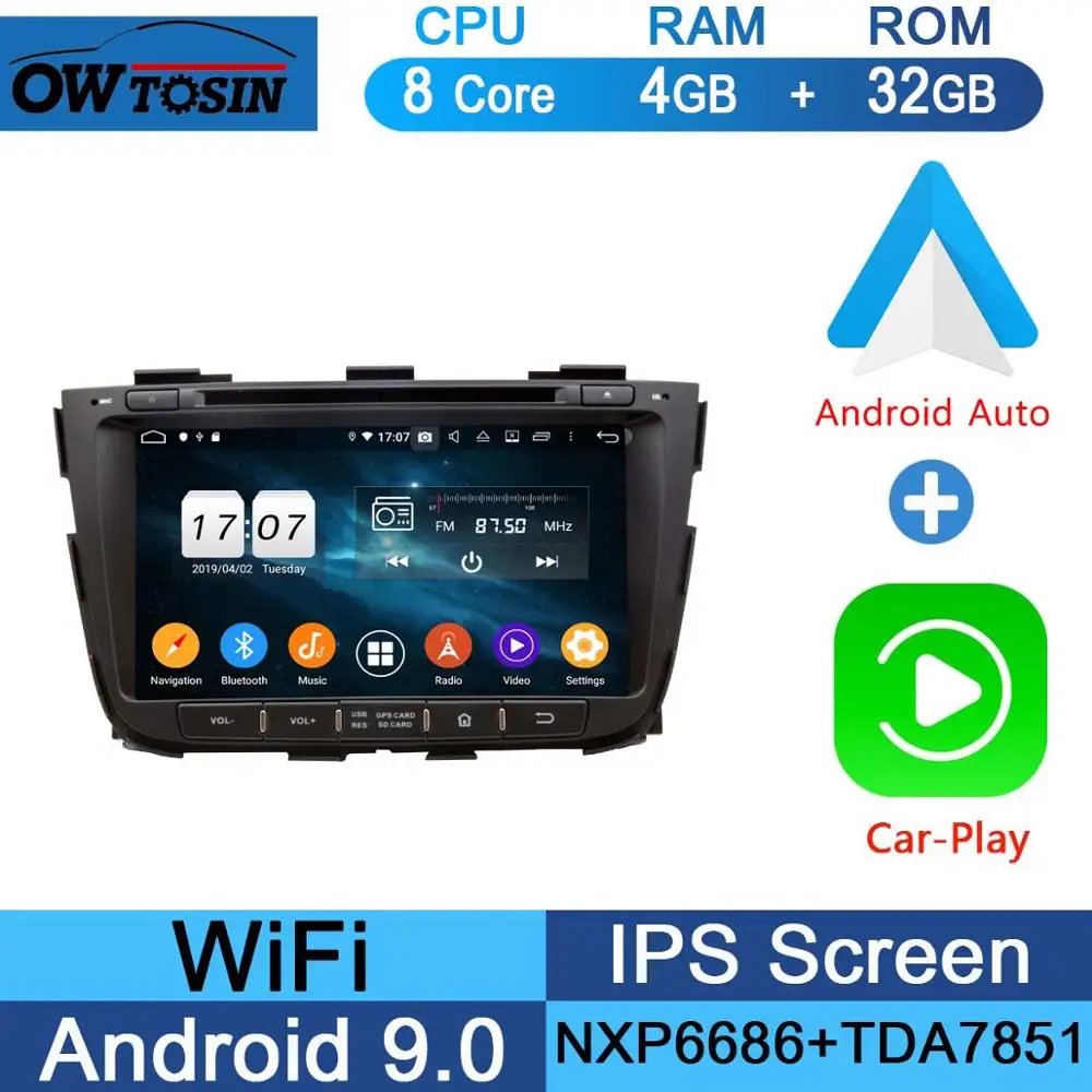 32G CarPlay Android " ips Восьмиядерный 4 Гб ОЗУ+ 64 Гб ПЗУ Android 9,0 Автомобильный DVD Радио gps Navi для Kia Sorento 2012 2013 DSP CarPlay Parrot BT - Цвет: 32G CarPlay Android
