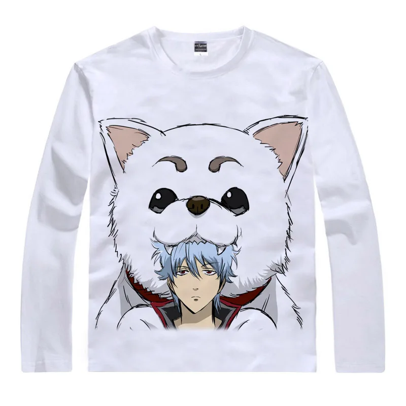 Футболка Coolprint с аниме GINTAMA Джин Тама серебристая душа футболки длинным рукавом