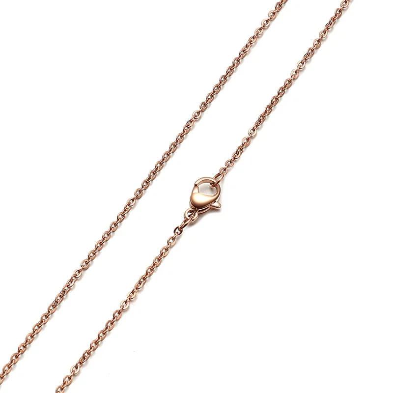 Rose Gold V. YA стиль обувь на плоской подошве с перекрестными ремешками золотого цвета звено цепи для Для мужчин серебряный крест кулон Нержавеющая сталь розовое золото звено Цепочки и ожерелья для Для женщин подарок - Окраска металла: Rose Gold